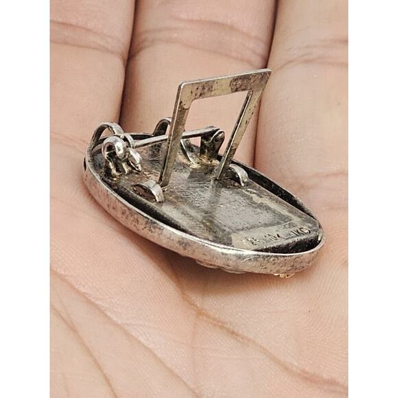 10K - Diamond - 925 Sterling Silver Brooch Pendant-Stand-Locket Love Photo Frame - Picture 6 of 10